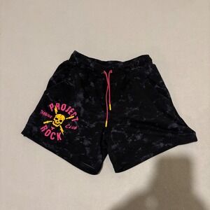 Under Armour Project Rock Training Club Shorts Black Acid Wash Womens Medium